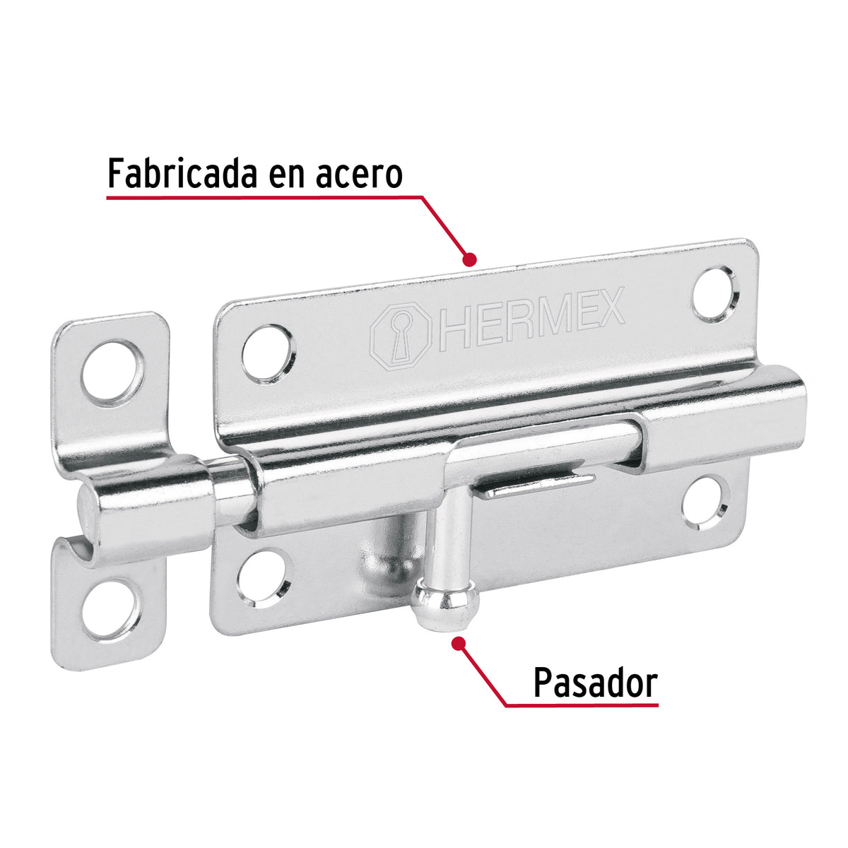 Pasador de barril de acero cromo 4" · vista 2