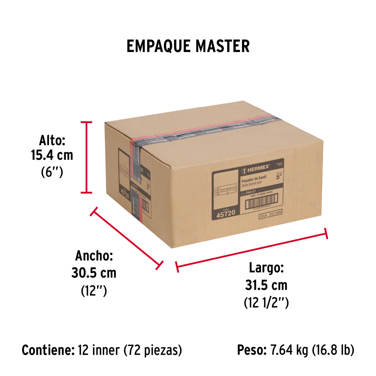 Pasador de barril de acero latón 5" · vista 7