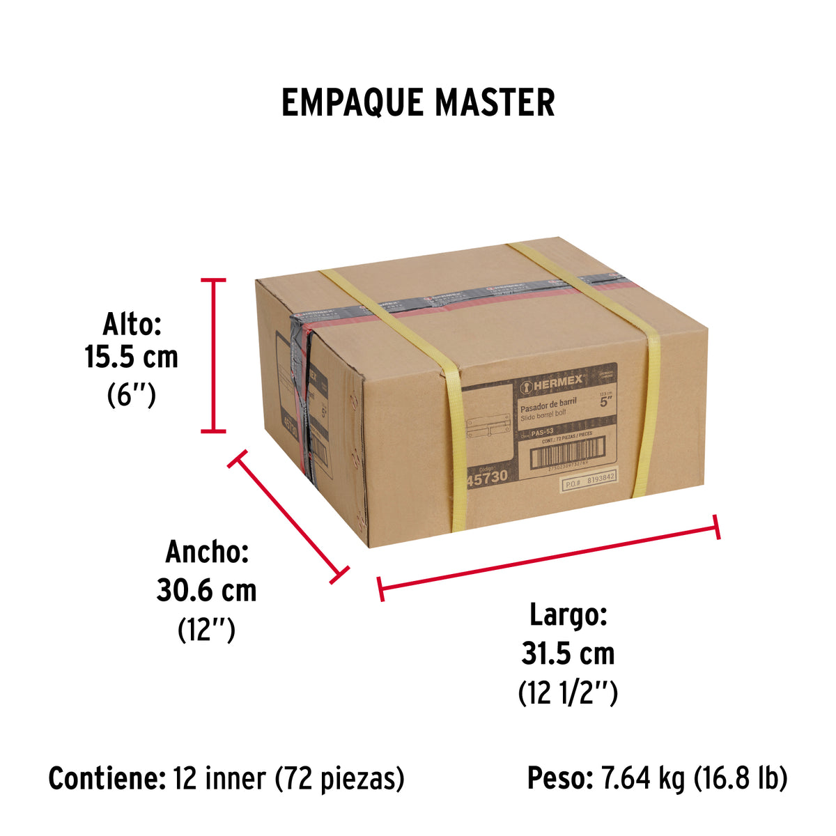 Pasador de barril de acero cromo 5" · vista 7