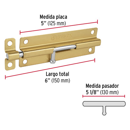 Pasador de barril de acero latón 6" · vista 3