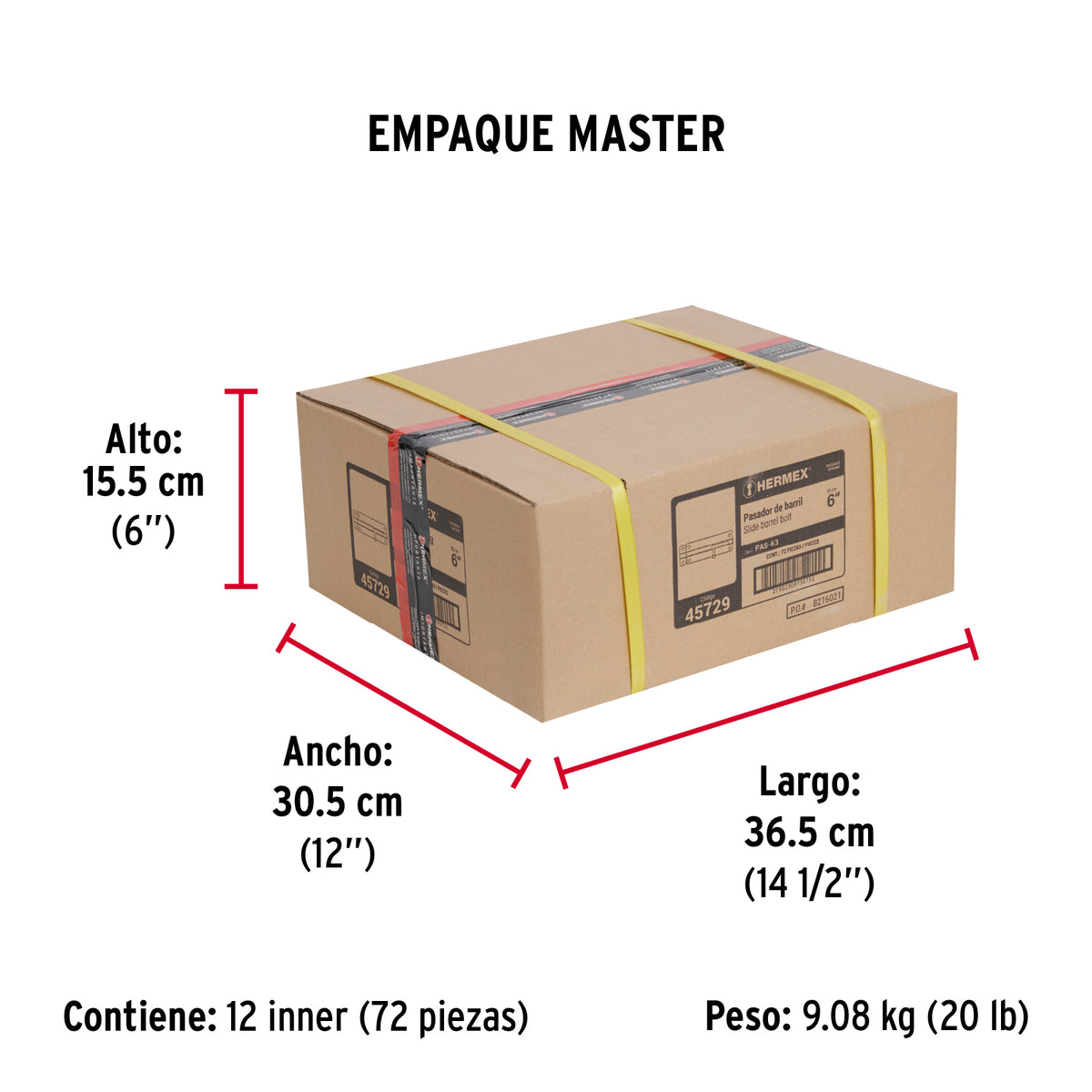 Pasador de barril de acero cromo 6" · vista 7