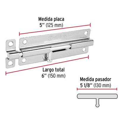 Pasador de barril de acero cromo 6" · vista 3