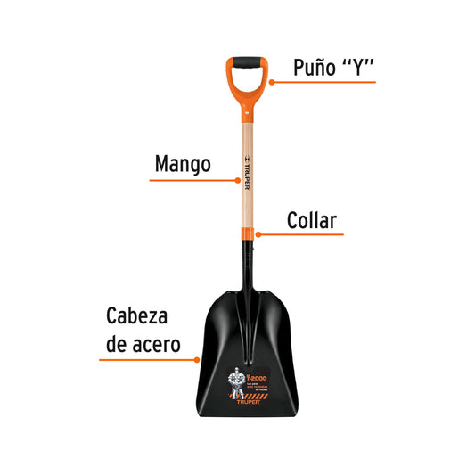Pala carbonera T-2000 con puño Y