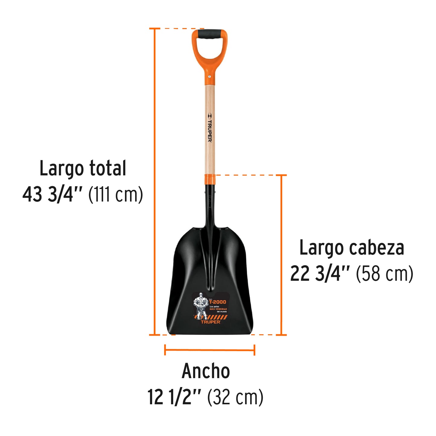 Pala carbonera T-2000 con puño Y
