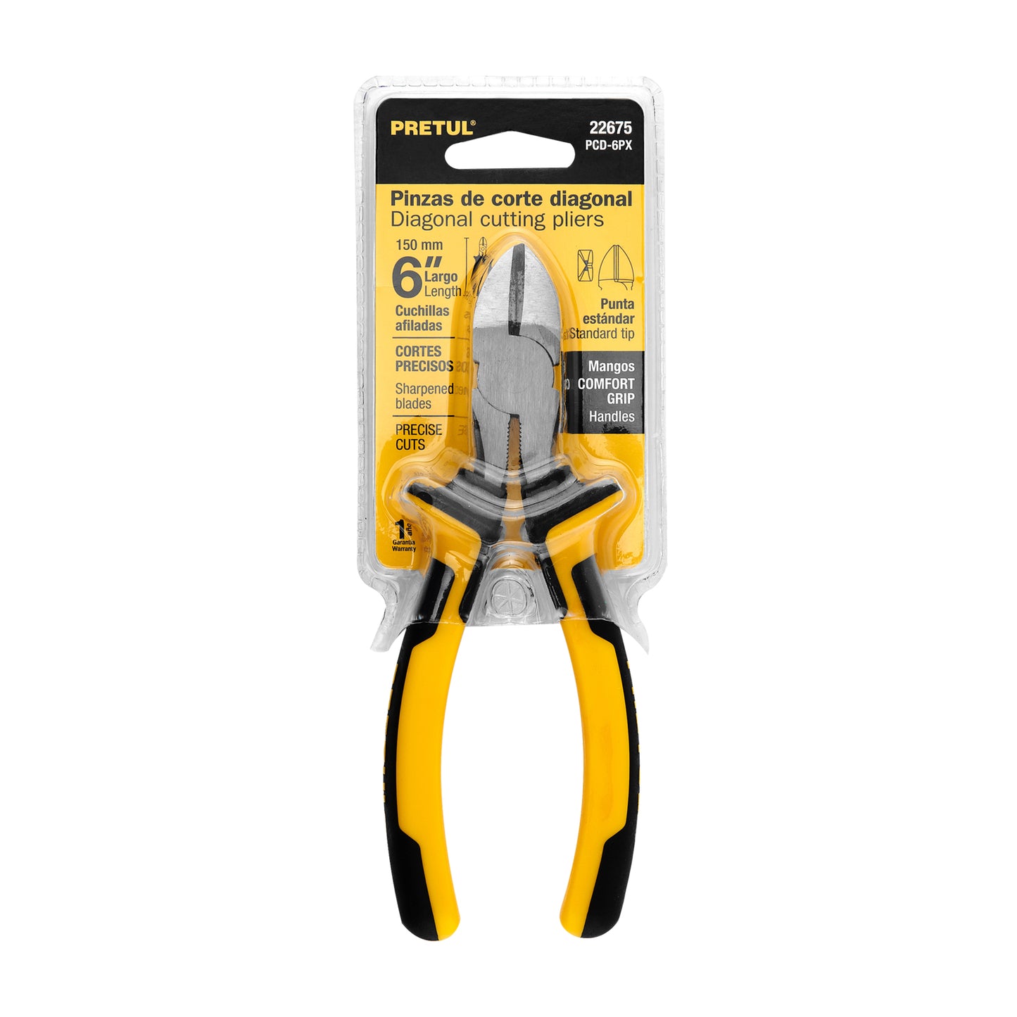 Pinza de corte diagonal de 15 cm con mango Comfort Grip