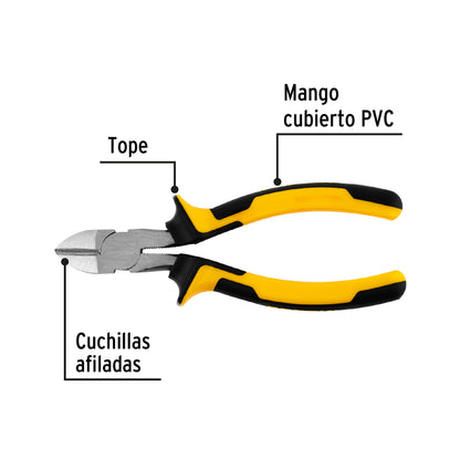 Pinza de corte diagonal de 15 cm con mango Comfort Grip