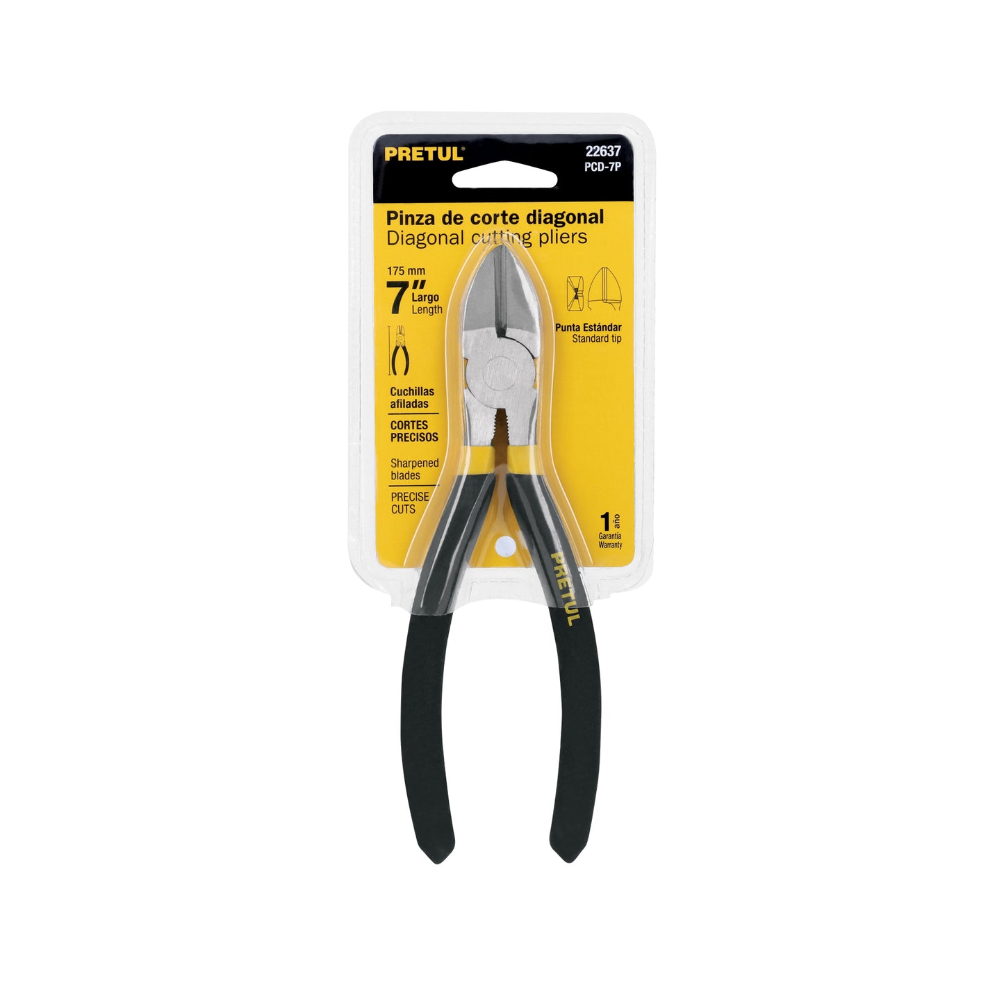 Pinza de corte diagonal de 7 pulgadas con mango de PVC