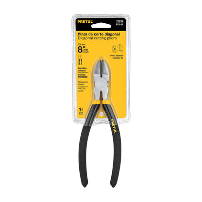 Pinza de corte diagonal de 8 pulgadas con mango de PVC