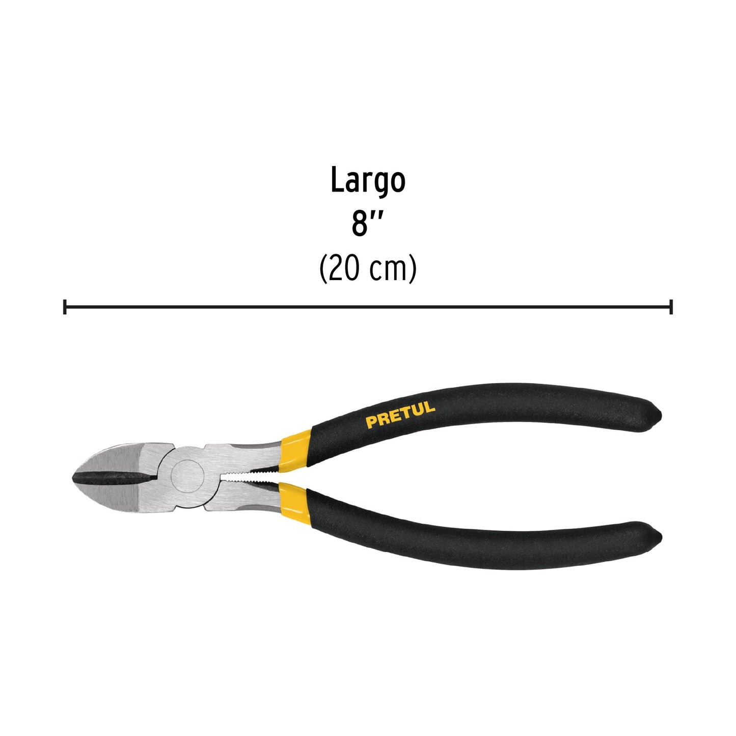 Pinza de corte diagonal de 8 pulgadas con mango de PVC