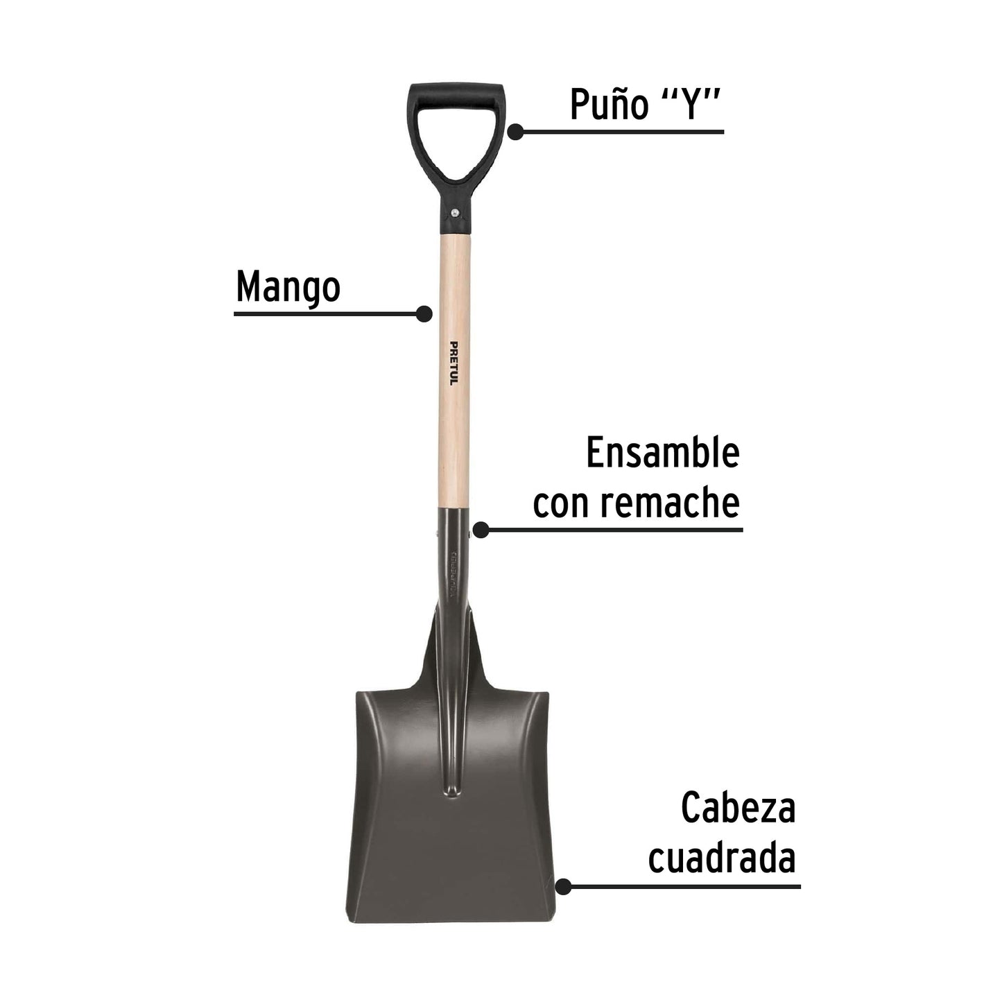 Pala cuadrada con puño Y plástico El Salvador