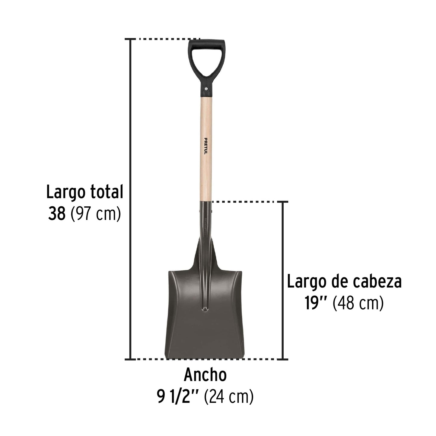Pala cuadrada con puño Y plástico El Salvador