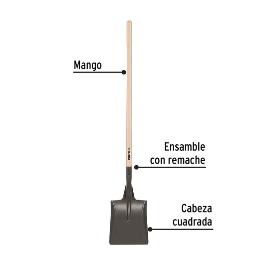 Pala cuadrada mango largo Pretul El Salvador