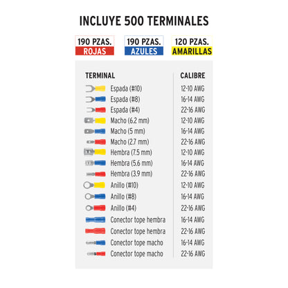 Kit de crimpadora y 500 terminales con aislamiento · vista 2