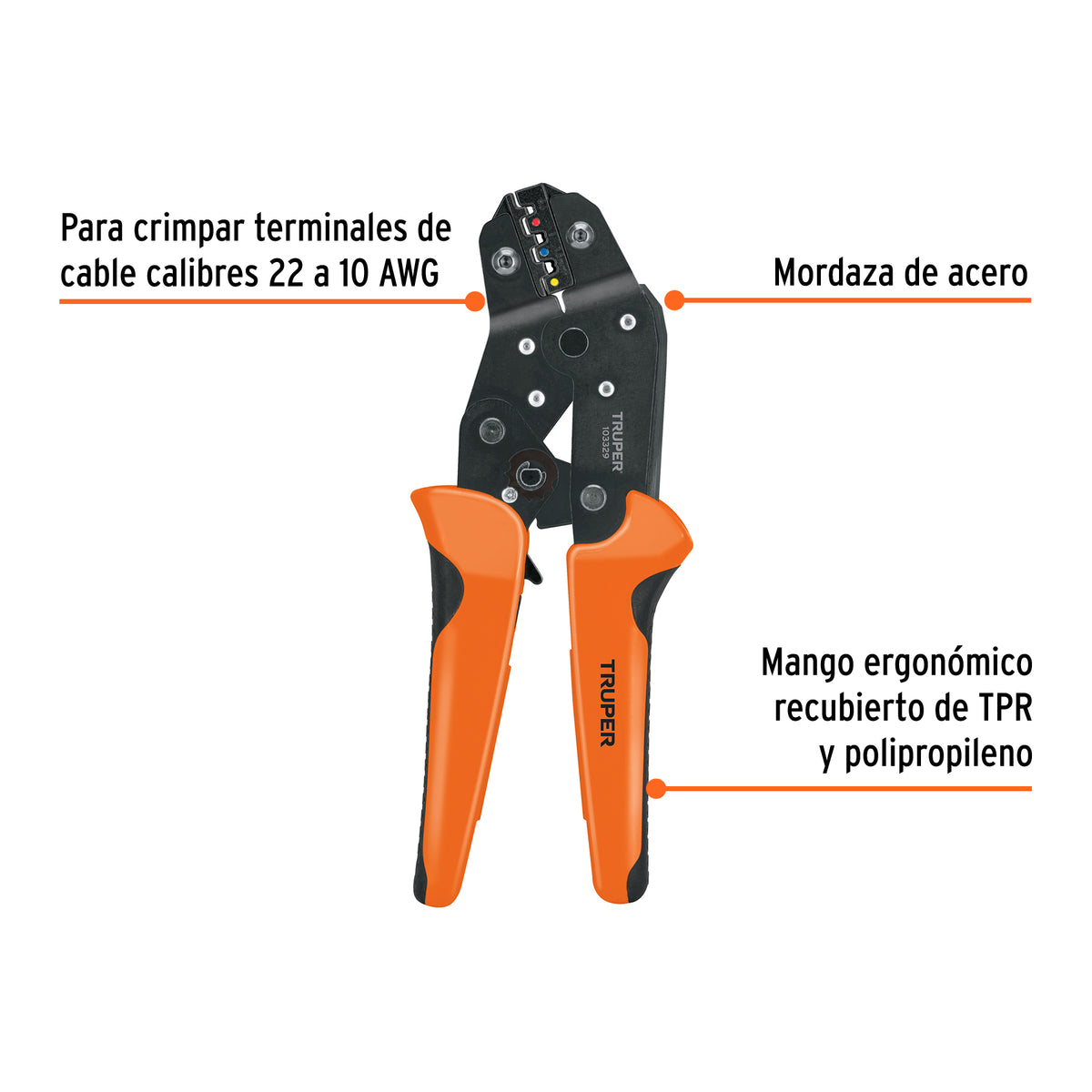 Pinza de crimpado para terminales · vista 3