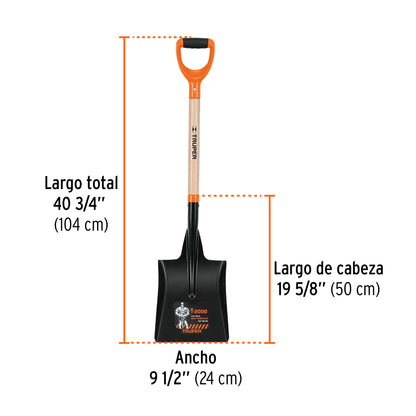 Pala cuadrada T-2000 con puño Y offset