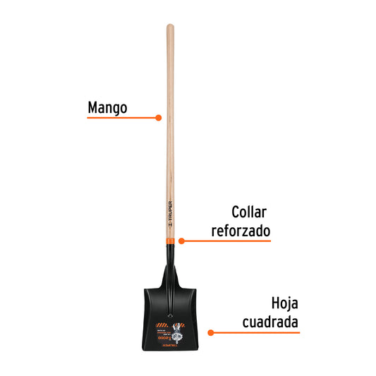 Pala T-2000 cuadrada con mango largo El Salvador