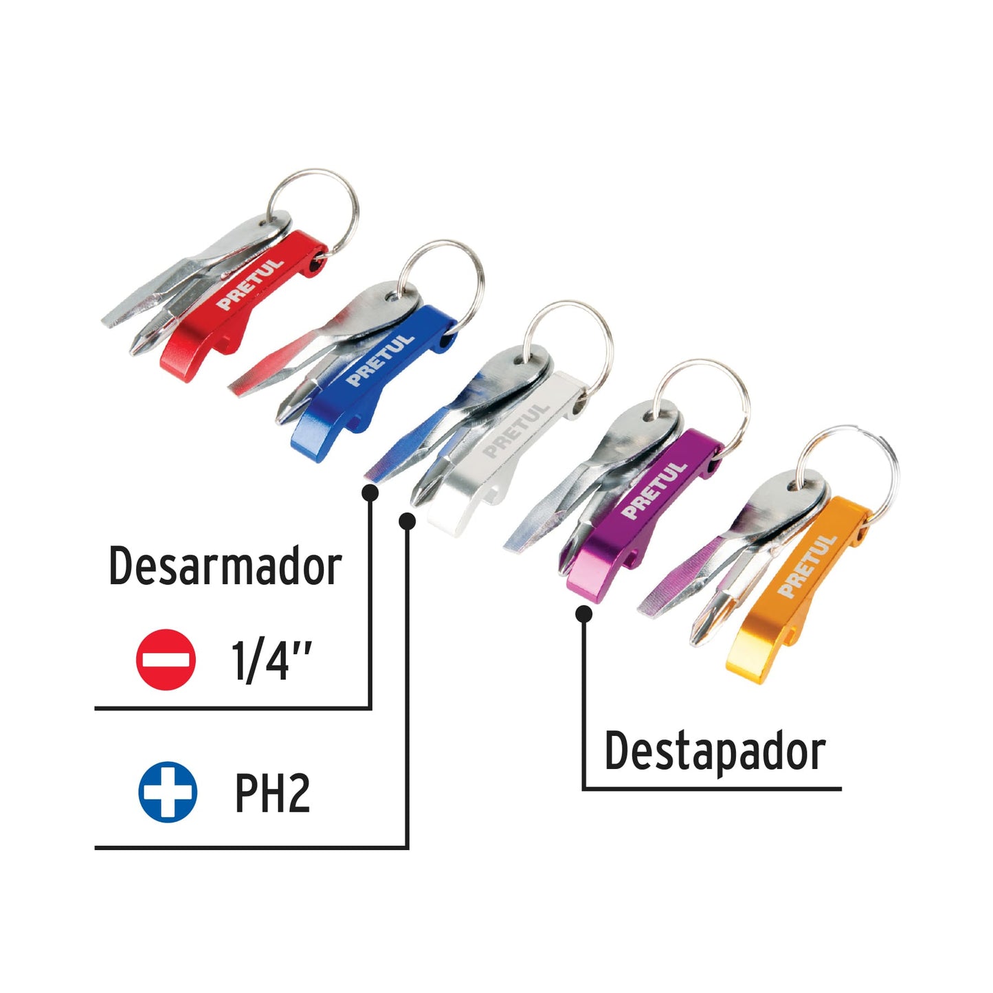 Llaveros Desarmador y Destapador Pecera 30 pz