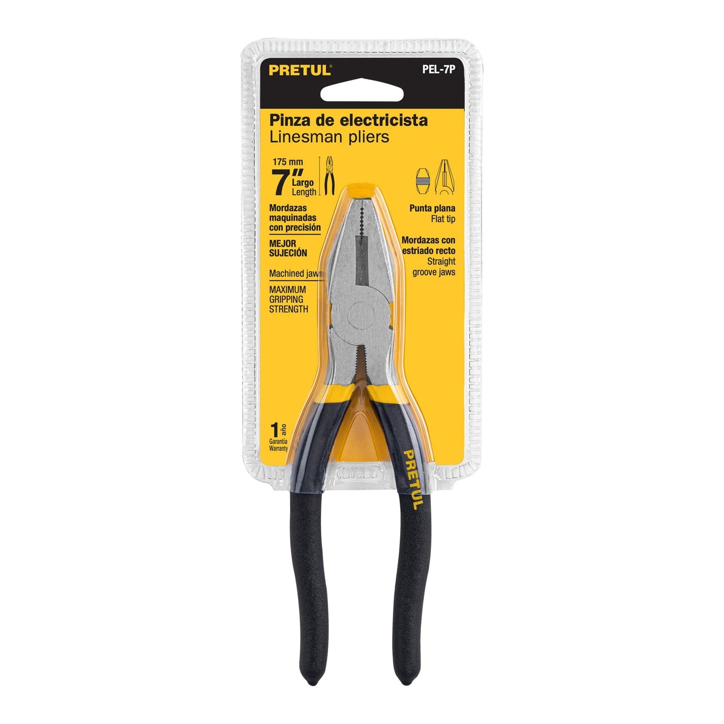 Pinza para electricista de 18 cm con mango de PVC