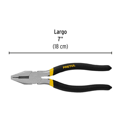 Pinza para electricista de 18 cm con mango de PVC