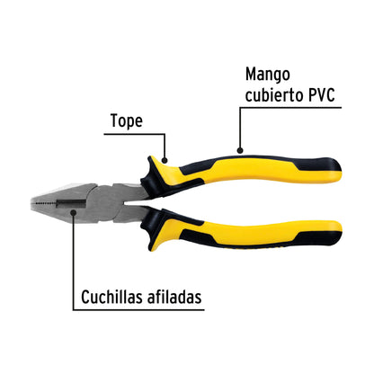 Pinza para electricista de 20 cm con mango Comfort Grip