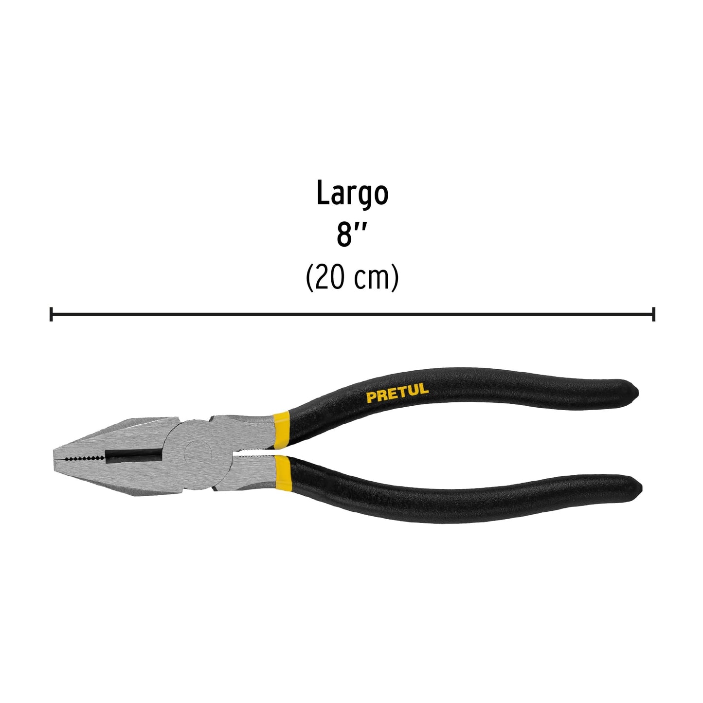 Pinza para electricista de 20 cm con mango de PVC