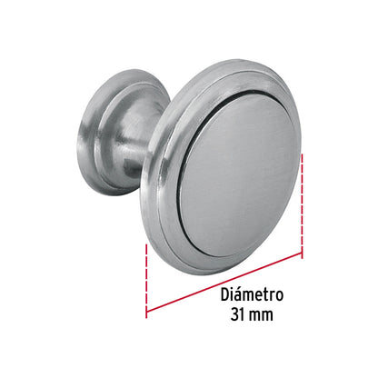 Perilla estilo Moderno níquel satinado