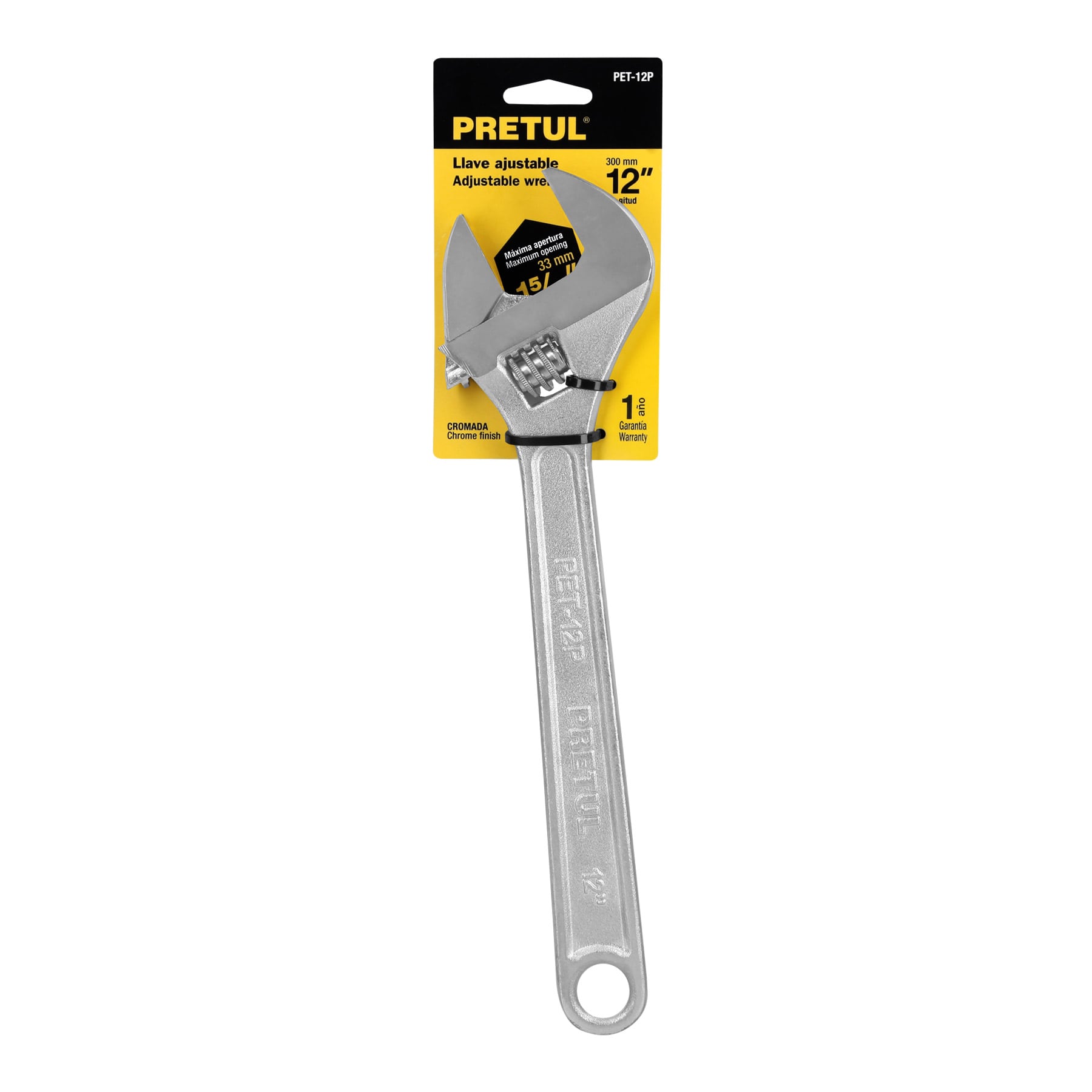 Llave ajustable (perico) 12 pulg cromada - SKU 21817