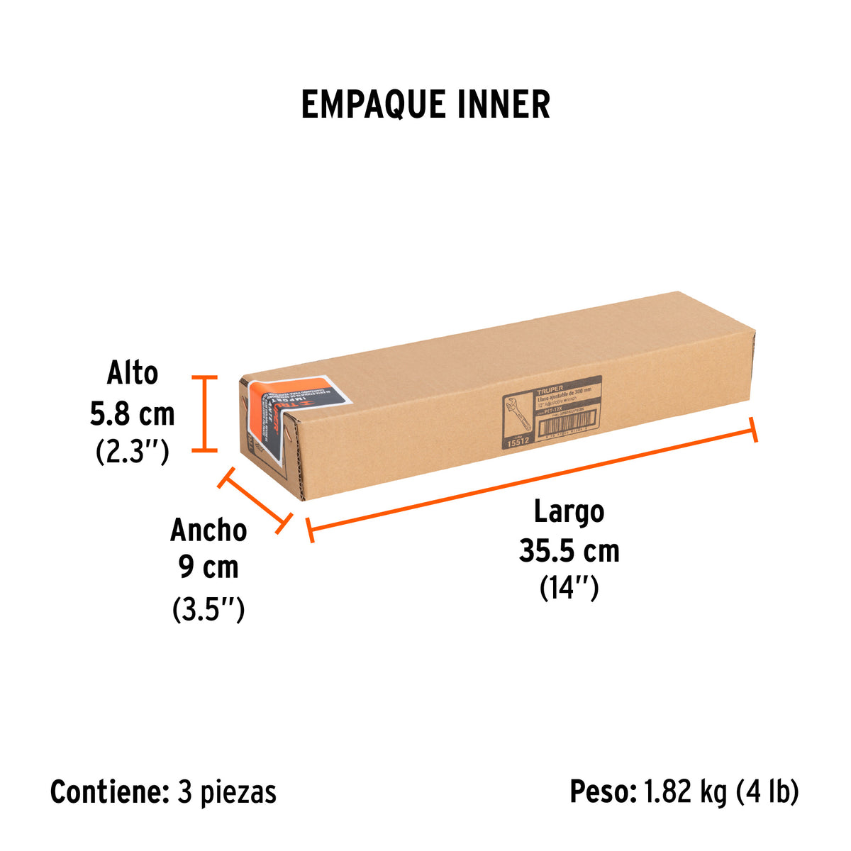 Llave ajustable (perico) 12 pulg cromada PET-12X - SKU 15512
