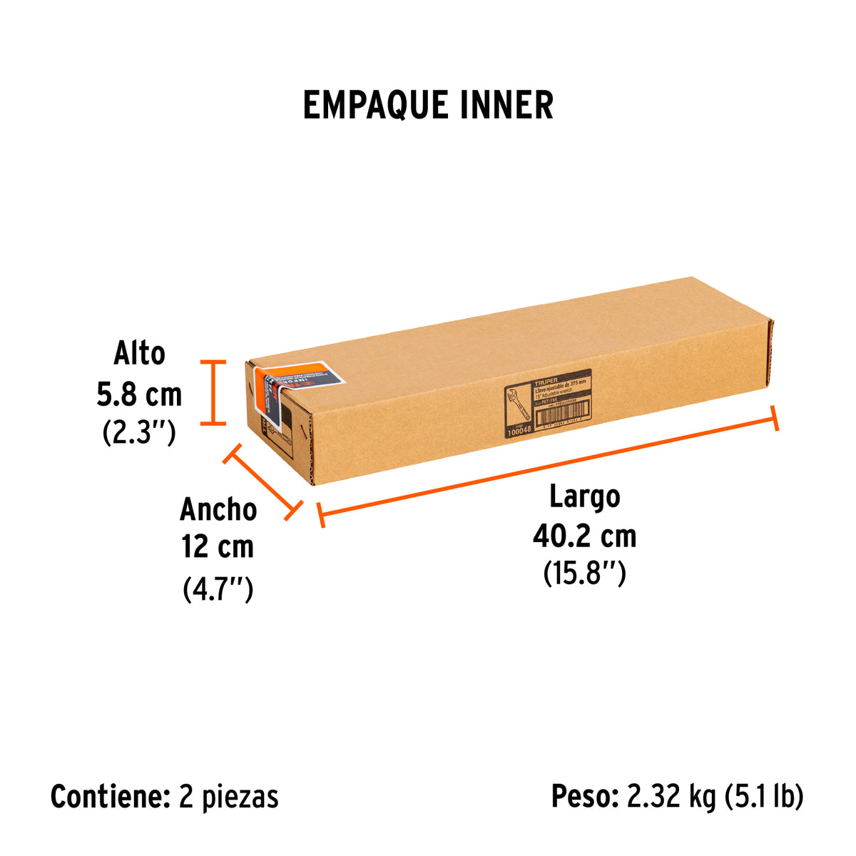 Llave ajustable (perico) 15" cromada · vista 6