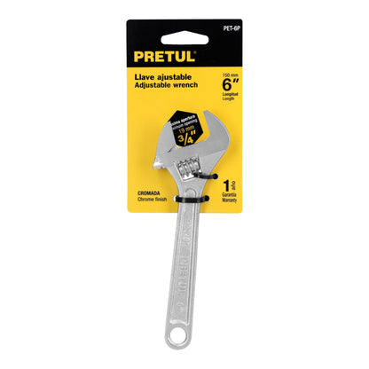 Llave ajustable (perico) 6 pulg cromada - SKU 21814