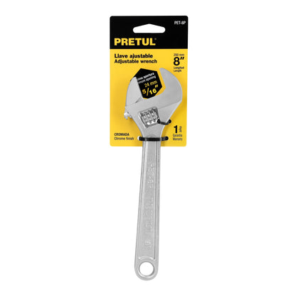 Llave ajustable (perico) 8 pulg cromada - SKU 21815