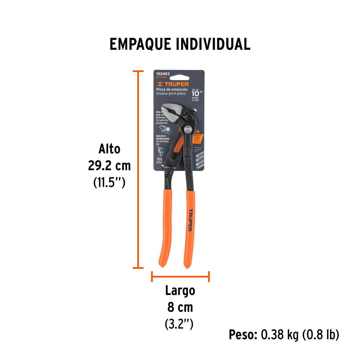 Pinza de extensión 10", mango de PVC · vista 3