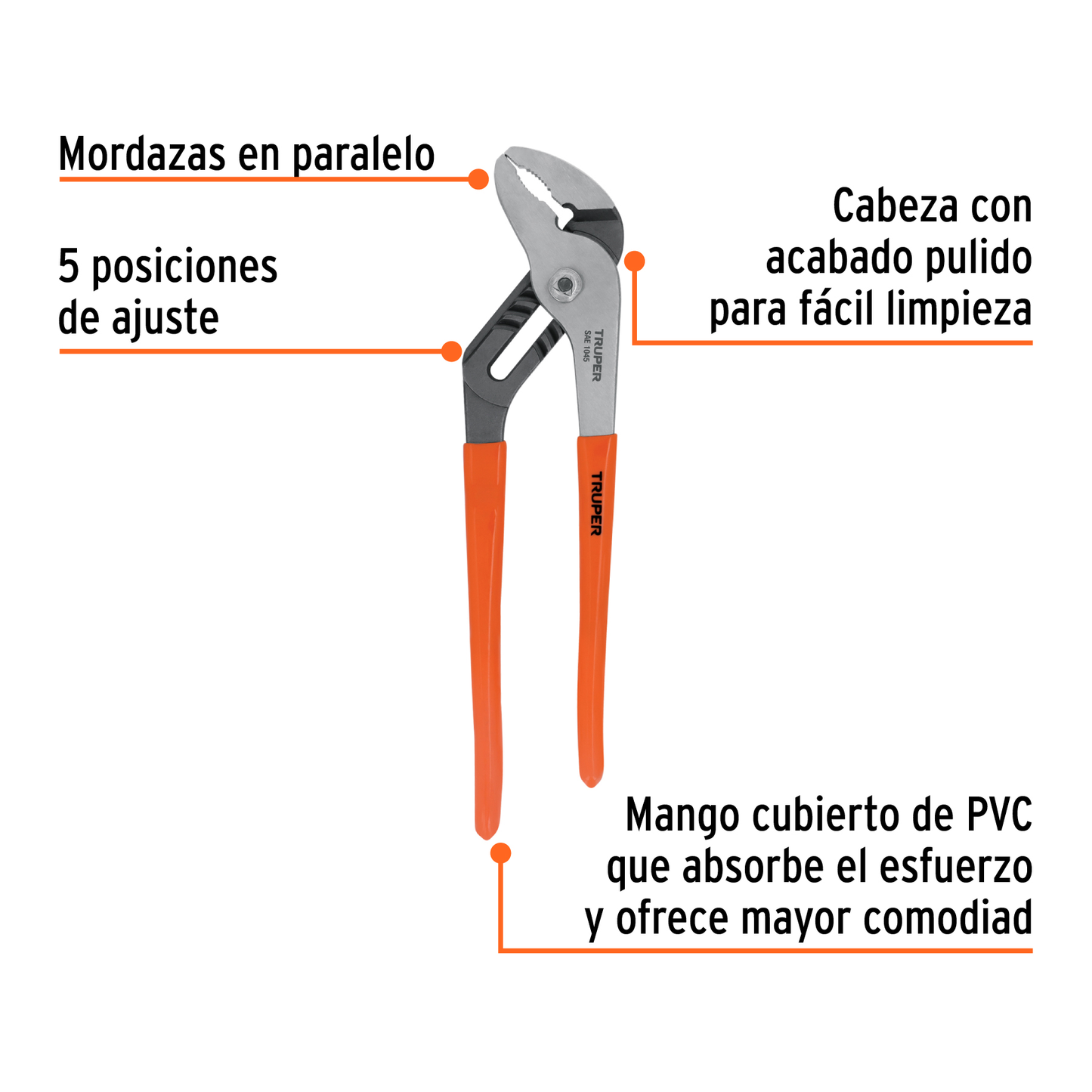 Pinza de extensión de 30 cm con mango de PVC