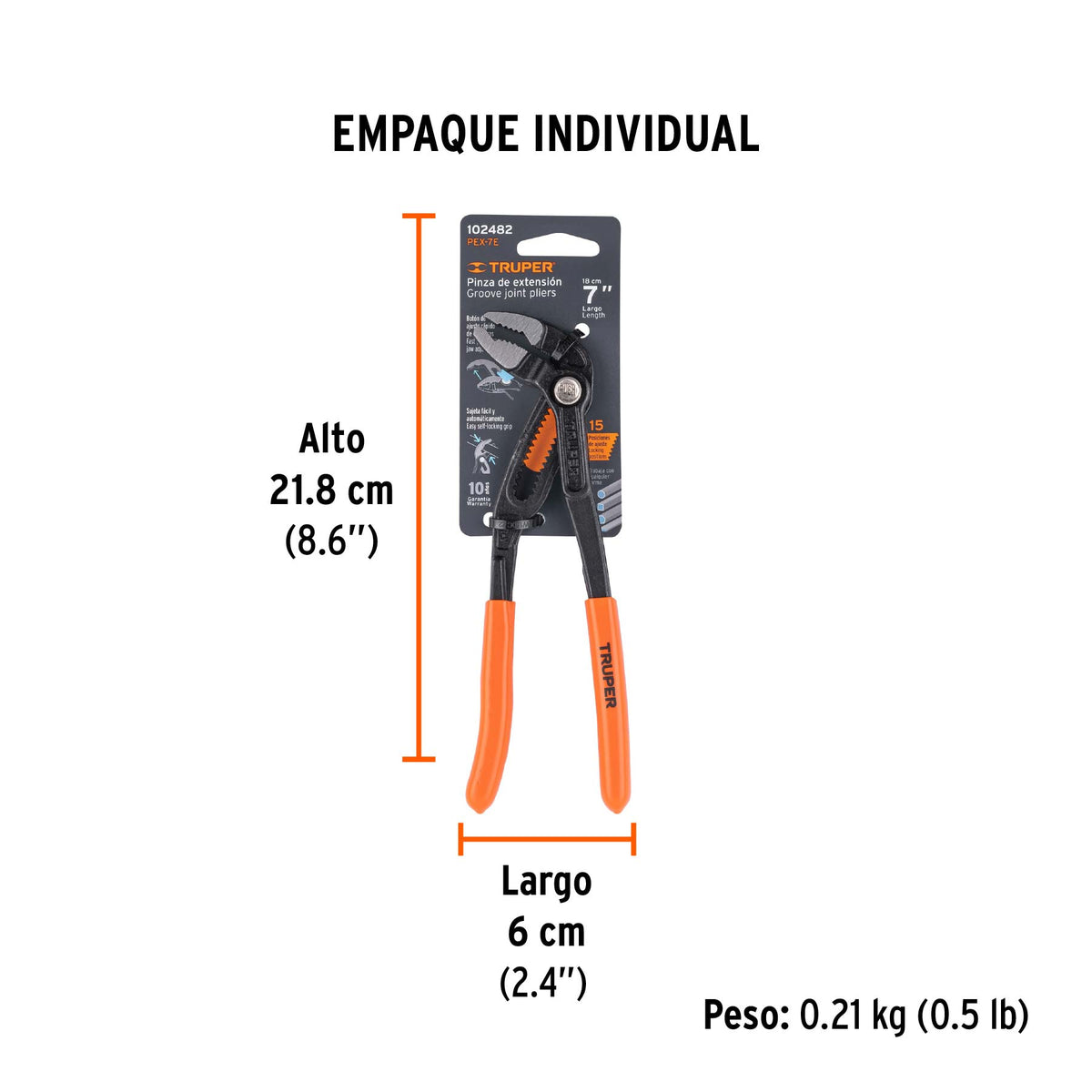 Pinza de extensión 7", mango de PVC · vista 5