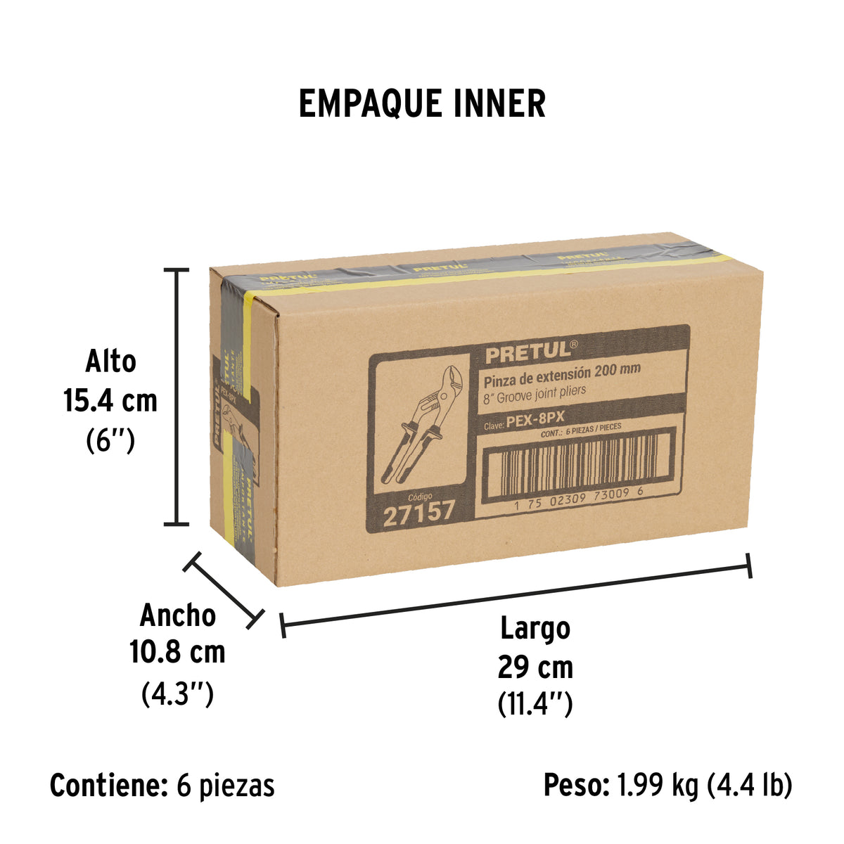 Pinza de extensión 8" mango Comfort Grip · vista 6