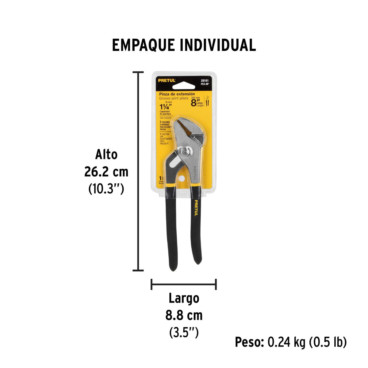 Pinza de extensión 8" mango de PVC · vista 5