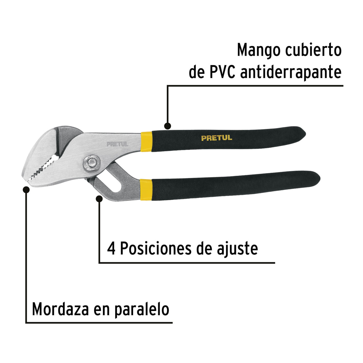 Pinza de extensión 8" mango de PVC · vista 2