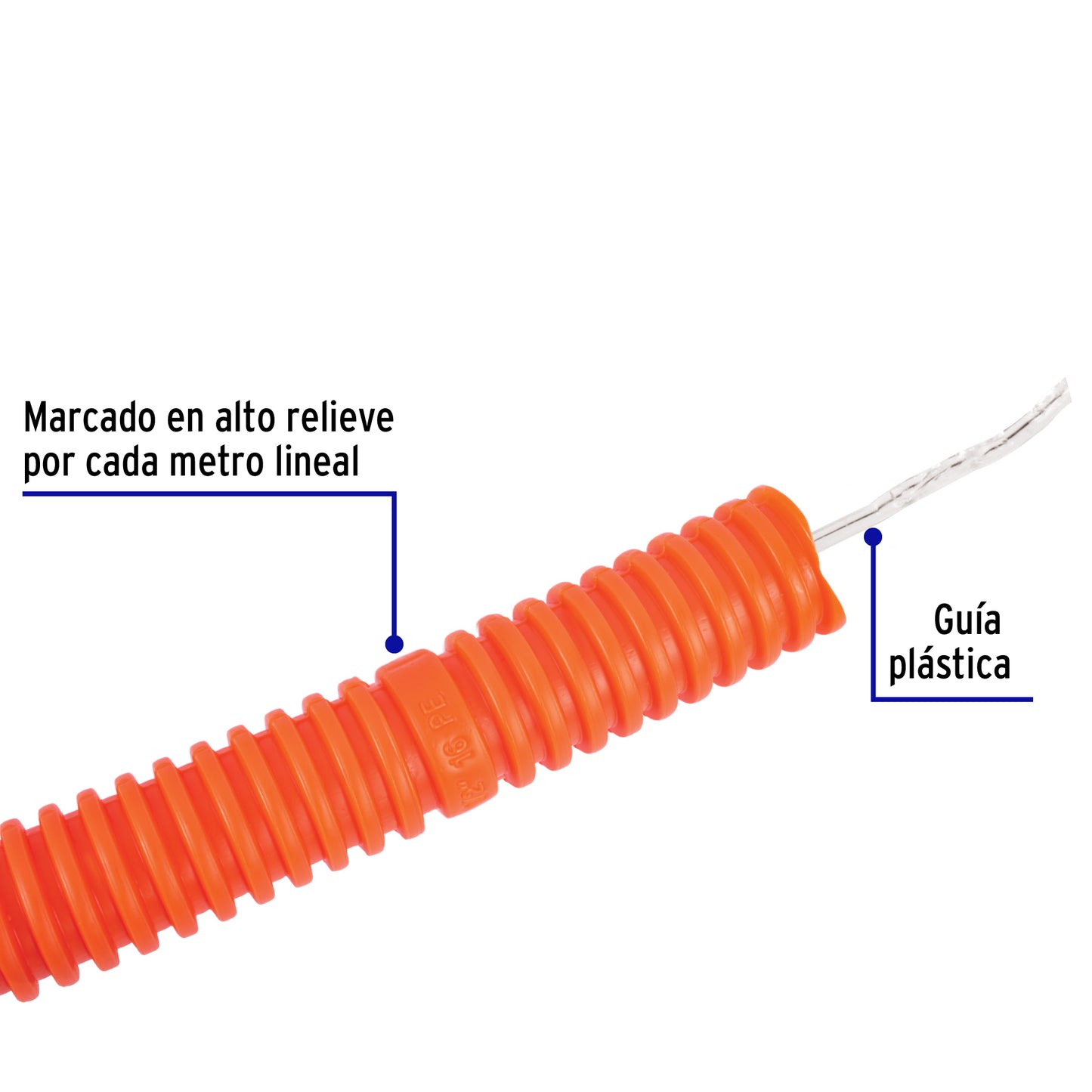 Poliducto 1/2 pulg c/guía rollo 100m