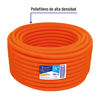 Poliducto 1/2 pulg c/guía rollo 100m