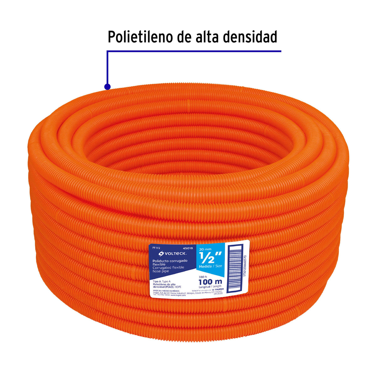 Poliducto 1/2 pulg s/guía rollo 100m