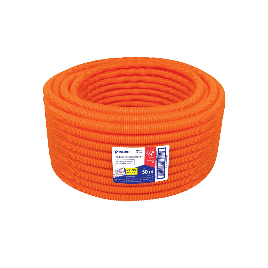 Poliducto 3/4 pulg c/guía rollo 50m