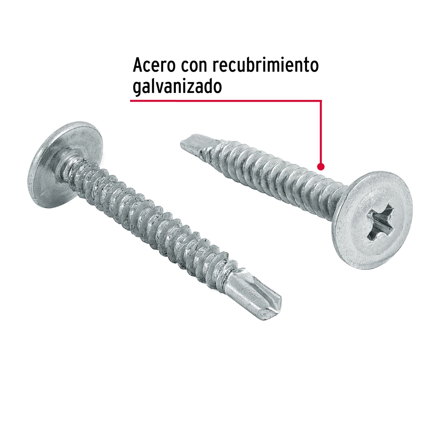 100 Tornillos K-LATH Punta Broca 8x1-1/4 pulg