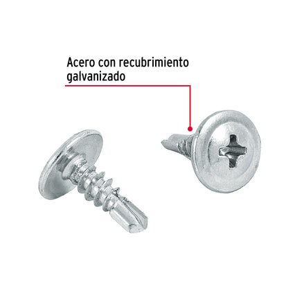 100 Tornillos K-LATH Punta Broca 8x1/2 pulg