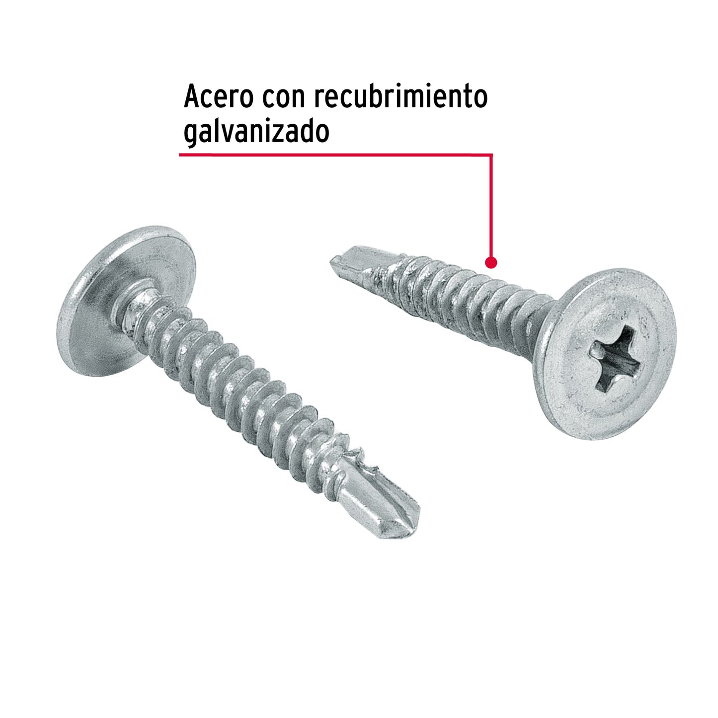 100 Tornillos K-LATH Punta Broca 8x1 pulg