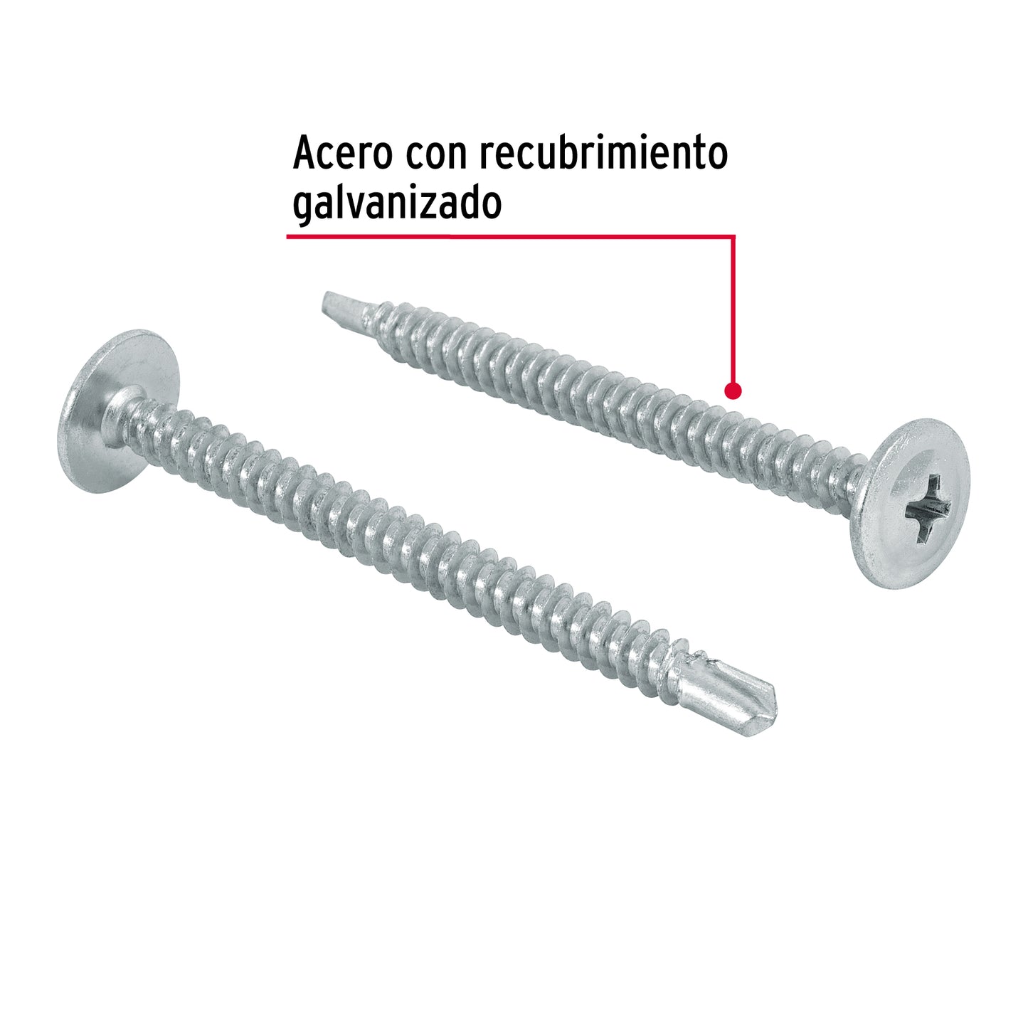 100 Tornillos K-LATH Punta Broca 8x2 pulg