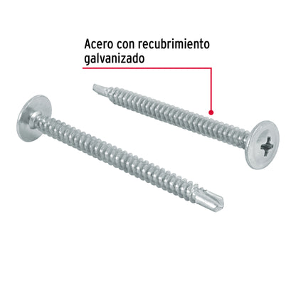 100 Tornillos K-LATH Punta Broca 8x2 pulg