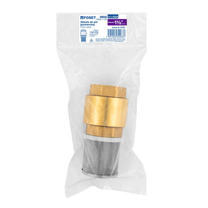 Pichancha de latón con rejilla de acero inoxidable de 1 1/2 pulgadas para bombas de agua