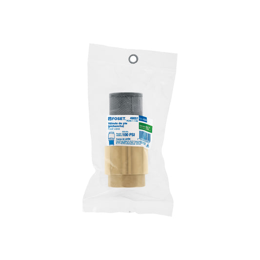 Pichancha de latón con rejilla de acero inoxidable de 1 1/4 pulgadas para bombas de agua