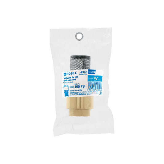 Pichancha de latón con rejilla de acero inoxidable de 3/4 pulgada para bombas de agua