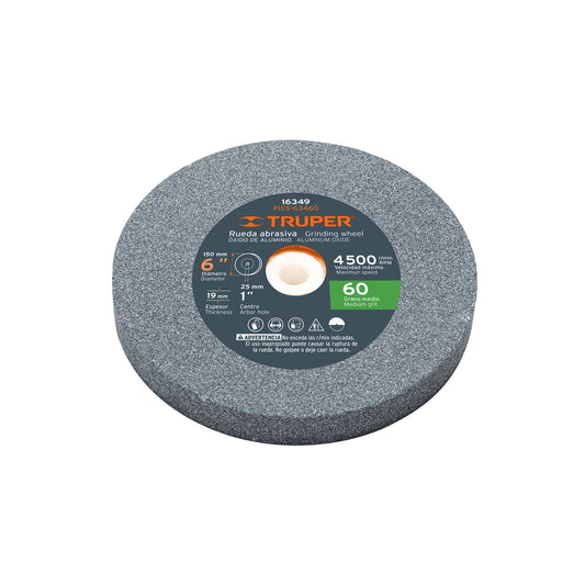 Rueda abrasiva para esmeril de 6" con grano 60